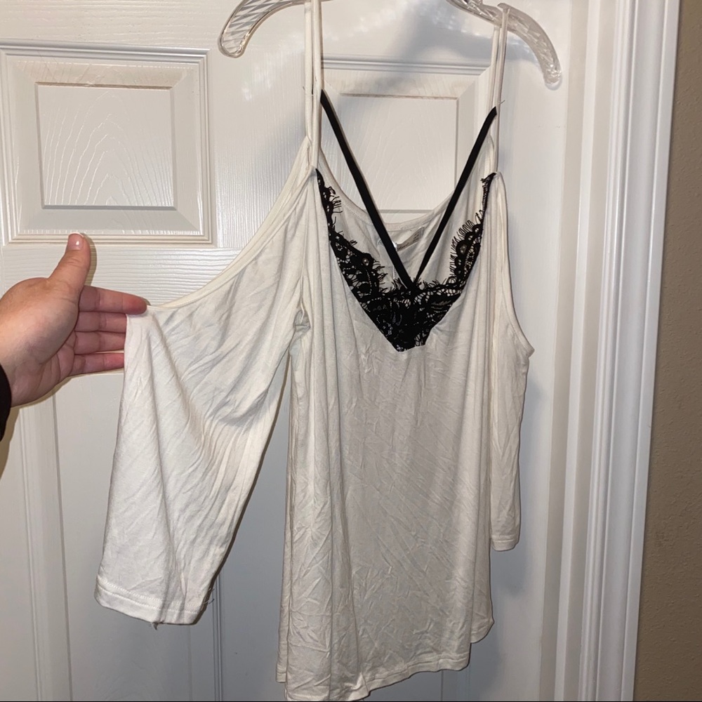 Cold shoulder spaghetti strap top